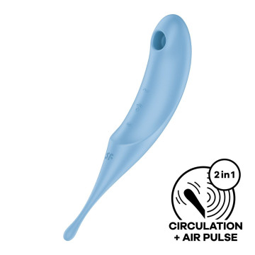 Вібратор для клітора з вакуумною стимуляцією Satisfyer Twirling Pro Blue – купити