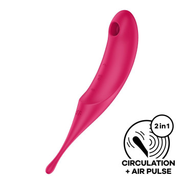 Вібратор для клітора з вакуумною стимуляцією Satisfyer Twirling Pro Red – купити