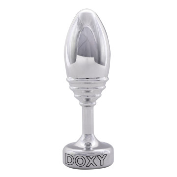 Металева анальна пробка DOXY Butt Plug RIBBED, ребриста, діаметр 3,3 см – купити
