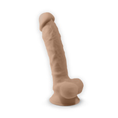 Фалоімітатор з вібрацією SilexD Vetus Vibro Flesh (MODEL 1 size 8in) + LRS, двошаровий, діаметр 4,2