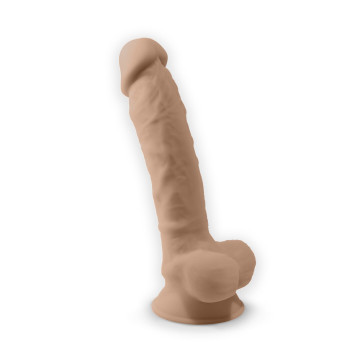 Фалоімітатор з вібрацією SilexD Vetus Vibro Flesh (MODEL 1 size 8in) + LRS, двошаровий, діаметр 4,2 – купити