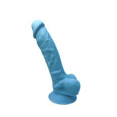 Фалоімітатор SilexD Johnny Blue (MODEL 1 size 7in), двошаровий, силікон+Silexpan, діаметр 3,8 см