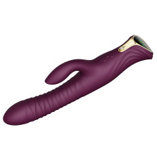 Пульсатор-кролик з вібрацією Zalo Mose Velvet Purple, нагрівання до 42°, кристал Swarovski