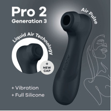 Вакуумний кліторальний стимулятор Satisfyer Pro 2 Generation 3 with Liquid Air Dark Grey