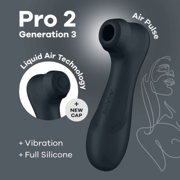 Вакуумний кліторальний стимулятор Satisfyer Pro 2 Generation 3 with Liquid Air Dark Grey – купити
