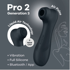 Вакуумний кліторальний стимулятор Satisfyer Pro 2 Generation 3 with Liquid Air Connect App Dark Grey