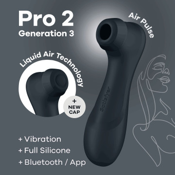 Вакуумний кліторальний стимулятор Satisfyer Pro 2 Generation 3 with Liquid Air Connect App Dark Grey – купити