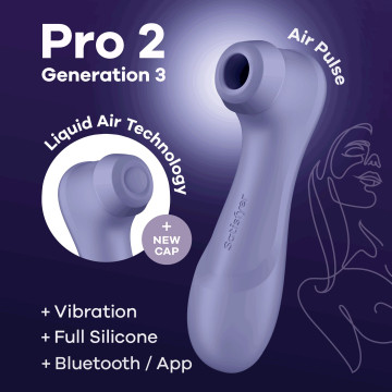 Вакуумний кліторальний стимулятор Satisfyer Pro 2 Generation 3 with Liquid Air Connect App Lilac – купити