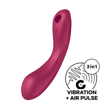 Вакуумний стимулятор з вібрацією Satisfyer Curvy Trinity 1 Red, іграшка 3в1 – купити