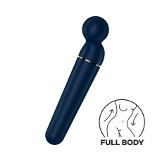 Вібромасажер Satisfyer Planet Wand-er Blue/Rosegold, дуже потужний, бездротовий