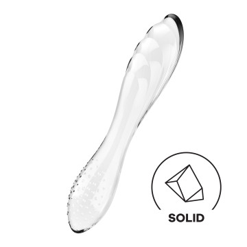 Двосторонній скляний дилдо Satisfyer Dazzling Crystal 1 Transparent, дуже міцний, без стопера – купити
