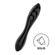 Двосторонній скляний дилдо Satisfyer Dazzling Crystal 1 Black, дуже міцний, без стопера