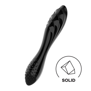 Двосторонній скляний дилдо Satisfyer Dazzling Crystal 1 Black, дуже міцний, без стопера – купити