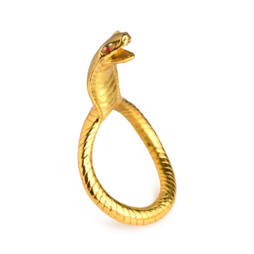Ерекційне кільце з головою кобри Master Series: Cobra King Golden Cock Ring – купити
