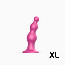 Насадка для страпона Strap-On-Me Dildo Plug Beads Framboise Metallic XL