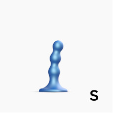 Насадка для страпона Strap-On-Me Dildo Plug Balls Blue Metallic S