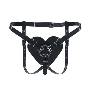 Трусики Серце для страпону Feral Feelings - Hearts Strap-on Belt Black – купити