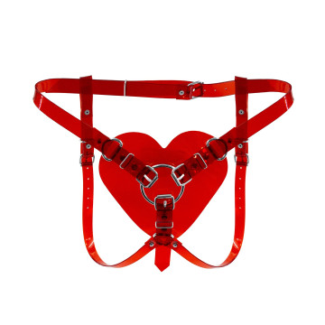 Трусики Серце для страпону Feral Feelings - Hearts Strap-on Belt Red Trasparent – купити