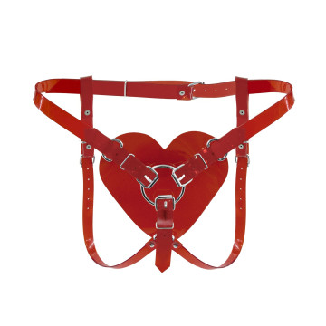 Трусики Серце для страпону Feral Feelings - Hearts Strap-on Belt Red – купити