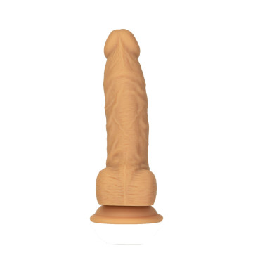 Фалоімітатор ADDICTION Dual Density Silicone Dildo Caramel 8`, присоска, діаметр 4,3 см, віброкуля в – купити