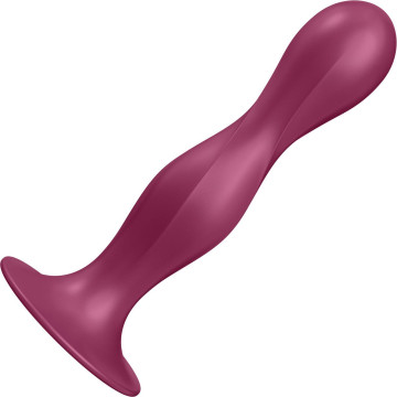 Дилдо Satisfyer Double Ball-R Red, унісекс, рухомі кульки всередині, на присосці – купити