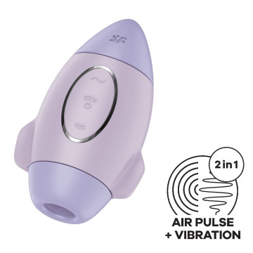 Вакуумний стимулятор з вібрацією Satisfyer Mission Control Violet, 2 незалежні мотори – купити