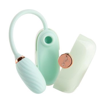 Вакуумний кліторальний стимулятор Otouch Louis Vibrate Teal з віброяйцем, у кейсі – купити