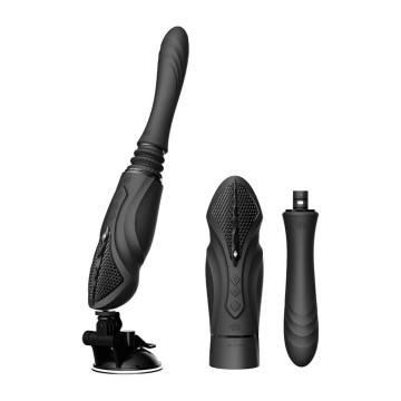 Компактна смарт секс-машина Zalo – Sesh Obsidian Black, 2 насадки, пульт ДК, кристал Swarovski – купити