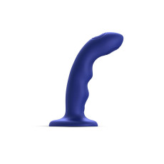 Насадка для страпона с двойной точечной пульсацией Strap-On-Me TAPPING DILDO WAVE - NIGHT BLUE, М