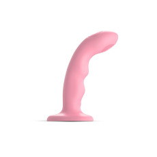 Насадка для страпона с двойной точечной пульсацией Strap-On-Me TAPPING DILDO WAVE - CORAL PINK, М