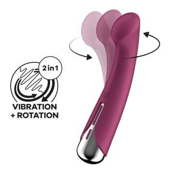 Вібратор з ротацією Satisfyer Spinning G-Spot 1 Red, плоский майданчик для стимуляції точки G – купити