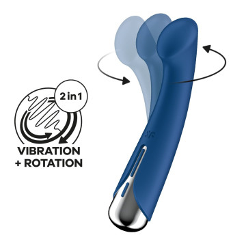 Вібратор з ротацією Satisfyer Spinning G-Spot 1 Blue, плоский майданчик для стимуляції точки G – купити