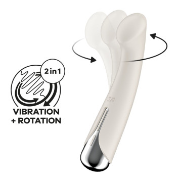 Вібратор з ротацією Satisfyer Spinning G-Spot 1 Beige, плоский майданчик для стимуляції точки G – купити