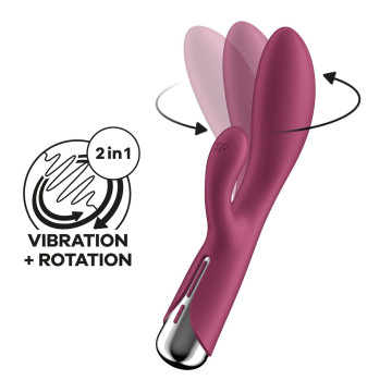 Вибратор-кролик с ротацией Satisfyer Spinning Rabbit 1 Red, 3 мотора – купить