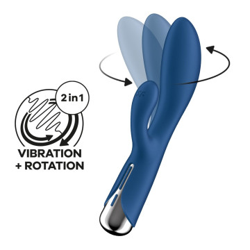 Вибратор-кролик с ротацией Satisfyer Spinning Rabbit 1 Blue, 3 мотора – купить