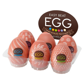 Набір мастурбаторів-яєць Tenga Egg Hard Boilded II Pack (6 яєць), щільний TPE, опукла текстура – купити
