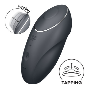 Вібростимулятор-пульсатор Satisfyer Tap & Climax 1 Grey, ефект постукування пальцем, 2 мотори – купити