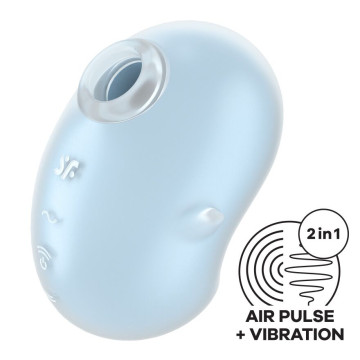 Вакуумний кліторальний стимулятор з вібрацією Satisfyer Cutie Ghost Blue – купити