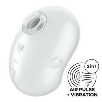 Вакуумний кліторальний стимулятор з вібрацією Satisfyer Cutie Ghost White – купити