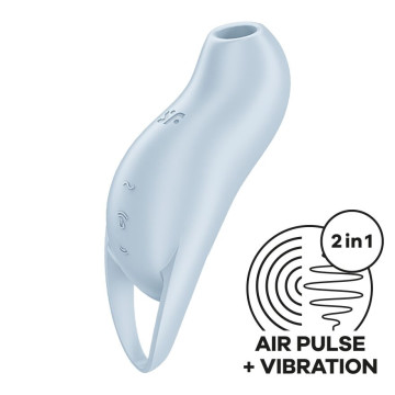Вакуумний кліторальний стимулятор з вібрацією Satisfyer Pocket Pro 1 Blue – купити