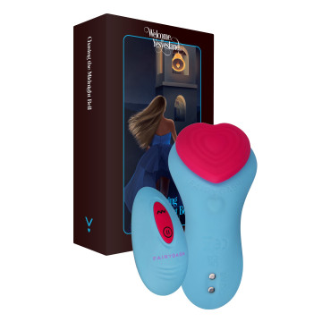 Вібратор у трусики FairyGasm HeartGem blue, на магніті, пульт ДК – купити