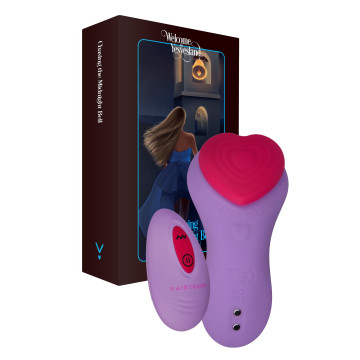 Вібратор у трусики FairyGasm HeartGem violet, на магніті, пульт ДК – купити