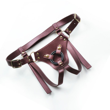 Трусики для страпона Strap-On-Me Leatherette Harness Generous - One Size - Blue – купити
