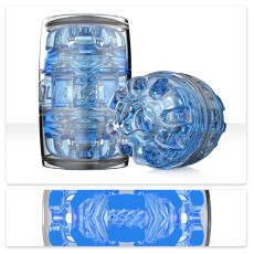 Мастурбатор Fleshlight Quickshot Turbo Blue Ice, компактний, чудово для пар і мінету