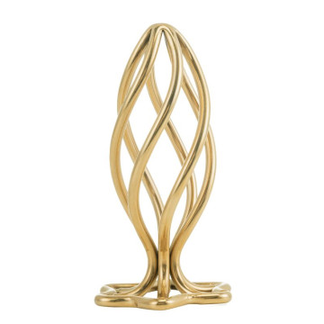 Анальна пробка LOCKINK SEVANDA Hollow Spiral Golden Metal Anal Plug - L size – купити