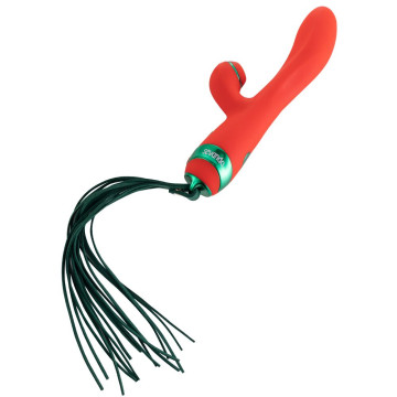 Вібратор-кролик з флогером LOCKINK SEVANDA Whip Vibrating Massage Wand - Red & Green – купити