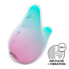 Вакуумний кліторальний стимулятор з вібрацією Satisfyer Mermaid Vibes Mint/Pink, 2 мотори