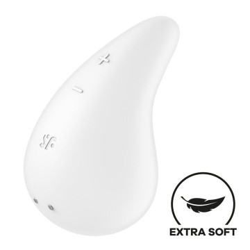 Вібратор для зовнішньої стимуляції Satisfyer Dew Drop White, 2 мотори, 12 режимів, м’який корпус – купити