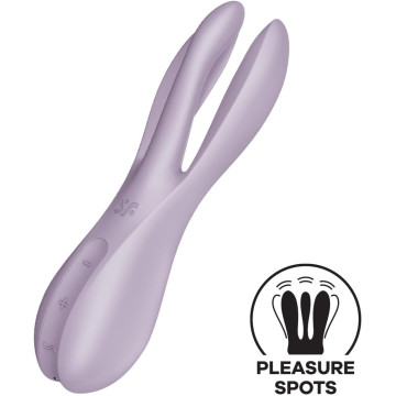 Кліторальний вібратор Satisfyer Threesome 2 Violet, 3 гнучкі пальчики, 3 мотори – купити