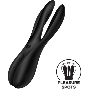 Кліторальний вібратор Satisfyer Threesome 2 Black, 3 гнучкі пальчики, 3 мотори – купити